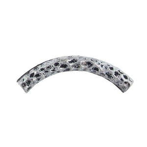 Pewter, 42.2mm Width by 5.9mm Length / Height, Textured Curved Tube Bali Bead. Quantity Per Pack: 2 Pieces.
