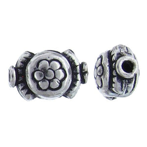 Sterling Silver, 12.1mm Width by 7.7mm Length by 6.6mm Thickness, Stamped Oval Bead. Quantity Per Pack: 17 Pieces.