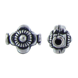 Sterling Silver Oxidized, 10.2mm Width by 7.2mm Length by 8.4mm Height, Fancy Flower Bali Bead. Quantity Per Pack: 20 Pieces.