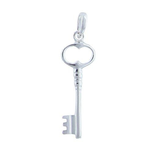 Sterling Silver, 9.1mm Width by 1.9mm Length by 29.5mm Height, Key Charm. Quantity Per Pack: 1 Piece.