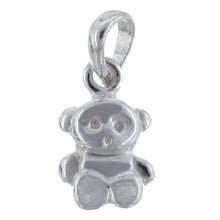 Load image into Gallery viewer, Sterling Silver, 8.6mm Width by 3.2mm Length by 13.5mm Height, Teddy Bear Pendant. Quantity Per Pack: 1 Piece.
