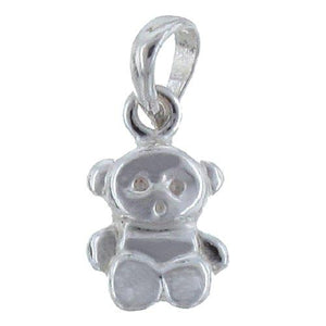 Sterling Silver, 8.6mm Width by 3.2mm Length by 13.5mm Height, Teddy Bear Pendant. Quantity Per Pack: 1 Piece.