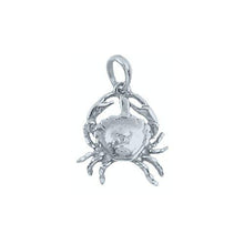 Load image into Gallery viewer, Sterling Silver Oxidized, 15.4mm Width by 4.0mm Length by 17.8mm Height, Crab Pendant. Quantity Per Pack: 1 Piece.
