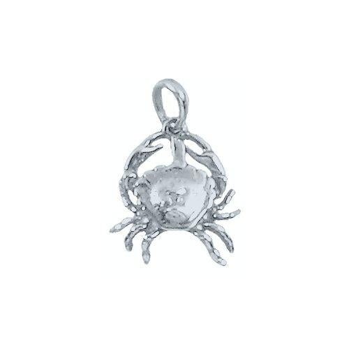 Sterling Silver Oxidized, 15.4mm Width by 4.0mm Length by 17.8mm Height, Crab Pendant. Quantity Per Pack: 1 Piece.