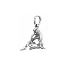 Load image into Gallery viewer, Sterling Silver Oxidized, 15.1mm Width by 12.0mm Length by 16.0mm Height, Woman Sitting &amp; Chilling Charm. Quantity Per Pack: 1 Piece.
