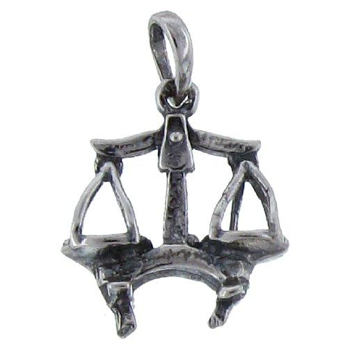 Sterling Silver Oxidized, 17.5mm Width by 6.6mm Length by 18.3mm Height, Scale of Justice Charm. Quantity Per Pack: 1 Piece.