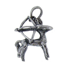 Load image into Gallery viewer, Sterling Silver Oxidized, 17.5mm Width by 6.6mm Length by 18.3mm Height, Sagittarius Charm. Quantity Per Pack: 1 Piece.
