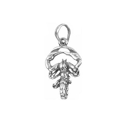 Sterling Silver Oxidized, 12.5mm Width by 5.9mm Length by 12.6mm Height, Scorpio Charm. Quantity Per Pack: 1 Piece.