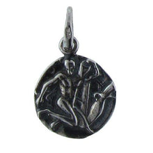 Load image into Gallery viewer, Sterling Silver Oxidized, 14.2mm Width by 1.8mm Length by 17.7mm Height, Aquarius Pendant. Quantity Per Pack: 1 Piece.
