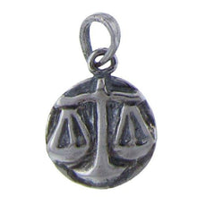 Load image into Gallery viewer, Sterling Silver Oxidized, 13.7mm Width by 2.2mm Length by 17.5mm Height, Libra Pendant. Quantity Per Pack: 1 Piece.
