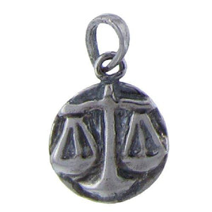 Sterling Silver Oxidized, 13.7mm Width by 2.2mm Length by 17.5mm Height, Libra Pendant. Quantity Per Pack: 1 Piece.