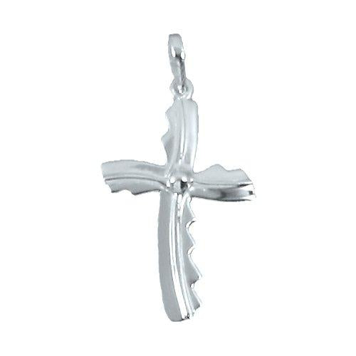 Sterling Silver, 19.1mm Width by 3.2mm Length by 30.7mm Height, Cross Charm. Quantity Per Pack: 1 Piece.