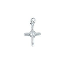 Load image into Gallery viewer, Sterling Silver, 11.1mm Width by 2.8mm Length by 17.4mm Height, Cross Charm. Quantity Per Pack: 4 Pieces.
