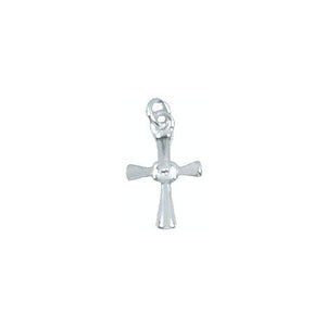 Sterling Silver, 10.1mm Width by 1.7mm Length by 15.4mm Height, Cross Charm. Quantity Per Pack: 6 Pieces.