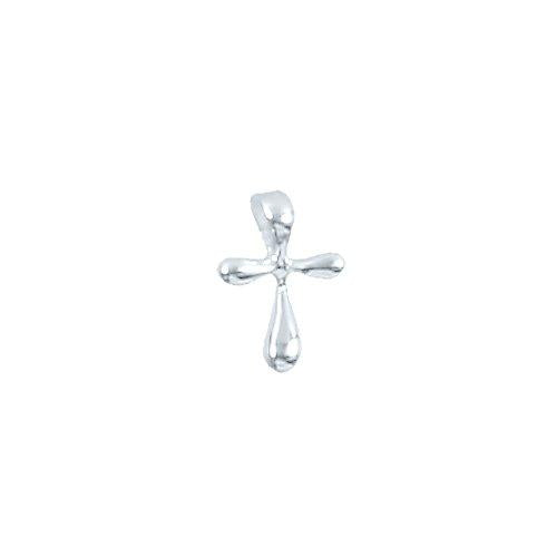 Sterling Silver, 9.8mm Width by 14.3mm Length by 4.6mm Height, Cross Charm. Quantity Per Pack: 4 Pieces.