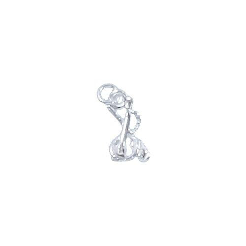 Sterling Silver, 6.5mm Width by 1.5mm Length by 13.3mm Height, Shovel Pair Charm. Quantity Per Pack: 6 Pieces.