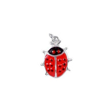 Load image into Gallery viewer, Sterling Silver Enamaled, 12.2mm Width by 2.8mm Length by 15.6mm Height, Ladybug Charm. Quantity Per Pack: 1 Piece.
