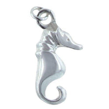 Load image into Gallery viewer, Sterling Silver, 9.9mm Width by 3.0mm Length by 19.4mm Height, Seahorse Charm. Quantity Per Pack: 3 Pieces.
