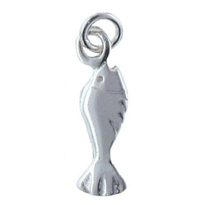 Sterling Silver, 5.0mm Width by 1.6mm Length by 15.7mm Height, Fish Charm. Quantity Per Pack: 4 Pieces.