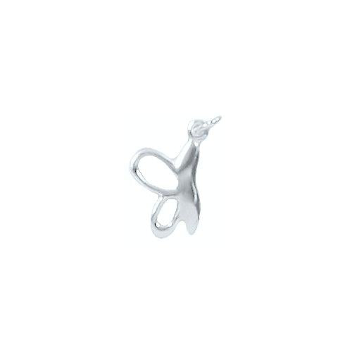 Sterling Silver, 8.9mm Width by 1.4mm Length by 13.4mm Height, Butterfly Charm. Quantity Per Pack: 4 Pieces.