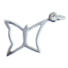 Load image into Gallery viewer, Sterling Silver, 15.0mm Width by 1.3mm Length by 11.3mm Height, Butterfly Charm. Quantity Per Pack: 4 Pieces.
