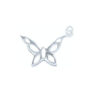 Sterling Silver, 23.8mm Width by 1.4mm Length by 16.9mm Height, Butterfly Charm. Quantity Per Pack: 2 Pieces.