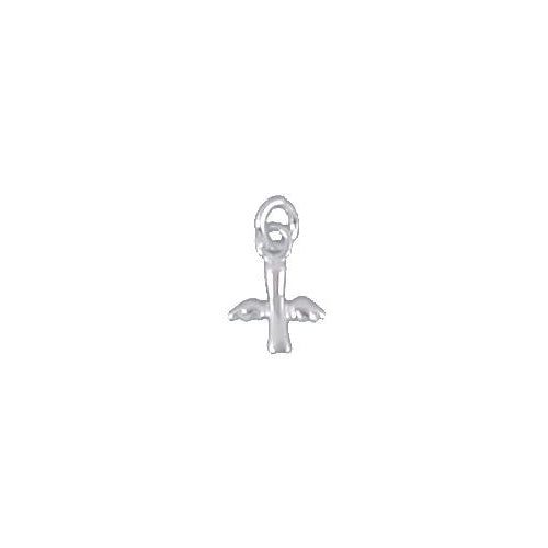 Sterling Silver, 7.3mm Width by 1.9mm Length by 10.7mm Height, Cross Charm. Quantity Per Pack: 10 Pieces.