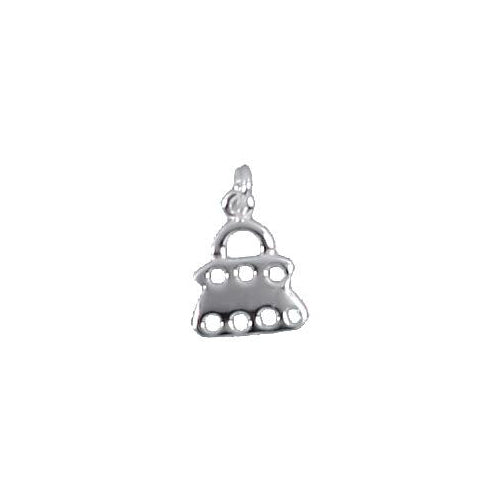 Sterling Silver, 9.5mm Width by 1.3mm Length by 12.5mm Height, Women's Handbag Charm. Quantity Per Pack: 4 Pieces.