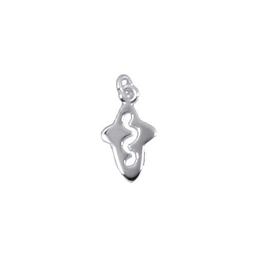 Sterling Silver, 9.2mm Width by 1.4mm Length by 15.9mm Height, Cross Charm. Quantity Per Pack: 4 Pieces.