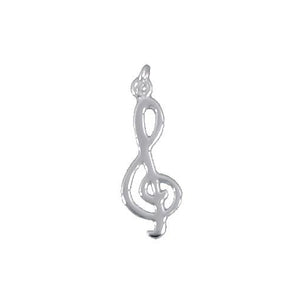 Sterling Silver, 8.5mm Width by 2.1mm Length by 24.0mm Height, Musical Note Charm. Quantity Per Pack: 2 Pieces.