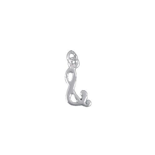 Sterling Silver, 7.3mm Width by 1.8mm Length by 15.0mm Height, Musical Note Charm. Quantity Per Pack: 4 Pieces.