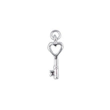 Load image into Gallery viewer, Sterling Silver, 2.1mm Width by 5.8mm Length by 17.4mm Height, Key Charm. Quantity Per Pack: 4 Pieces.
