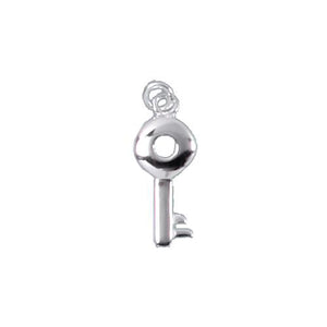 Sterling Silver, 8.4mm Width by 2.2mm Length by 20.7mm Height, Key Charm. Quantity Per Pack: 4 Pieces.