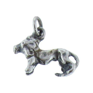 Sterling Silver Oxidized, 13.4mm Width by 3.7mm Length by 10.2mm Height, Leo Charm. Quantity Per Pack: 4 Pieces.