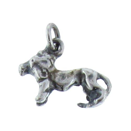 Sterling Silver Oxidized, 13.4mm Width by 3.7mm Length by 10.2mm Height, Leo Charm. Quantity Per Pack: 4 Pieces.