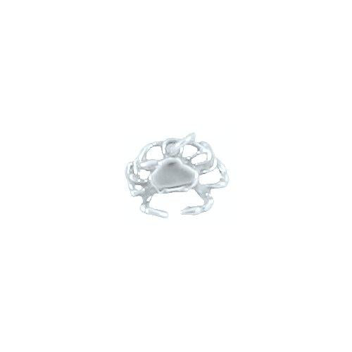 Sterling Silver Oxidized, 12.5mm Width by 2.8mm Length by 10.2mm Height, Crab / Cancer Charm. Quantity Per Pack: 4 Pieces.