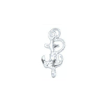 Load image into Gallery viewer, Sterling Silver, 9.6mm Width by 3.0mm Length by 19.1mm Height, Anchor Charm. Quantity Per Pack: 4 Pieces.
