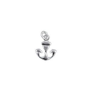 Sterling Silver, 9.7mm Width by 1.8mm Length by 12.1mm Height, Anchor Charm. Quantity Per Pack: 4 Pieces.