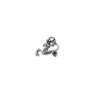 Sterling Silver Oxidized, 13.4mm Width by 3.0mm Length by 9.6mm Height, Capricorn Charm. Quantity Per Pack: 4 Pieces.