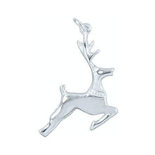 Load image into Gallery viewer, Sterling Silver, 21.1mm Width by 2.8mm Length by 27.8mm Height, Reindeer Charm. Quantity Per Pack: 1 Piece.
