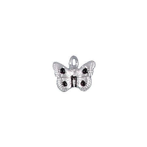 Sterling Silver Enameled, 12.5mm Width by 1.7mm Length by 8.9mm Height, Butterfly Charm. Quantity Per Pack: 4 Pieces.