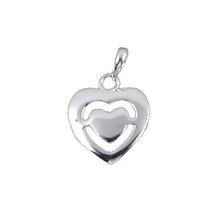 Load image into Gallery viewer, Sterling Silver, 15.8mm Width by 1.8mm Length by 18.0mm Height, Heart Pendant. Quantity Per Pack: 1 Piece.
