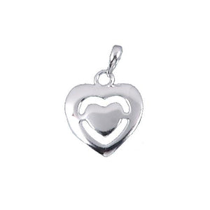 Sterling Silver, 15.8mm Width by 1.8mm Length by 18.0mm Height, Heart Pendant. Quantity Per Pack: 1 Piece.