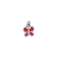 Load image into Gallery viewer, Sterling Silver Enameled, 8.2mm Width by 2.9mm Length by 9.2mm Height, Butterfly Charm. Quantity Per Pack: 1 Piece.
