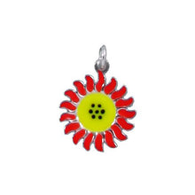 Load image into Gallery viewer, Sterling Silver Enamel, 16.4mm Width by 1.6mm Length by 19.6mm Height, Sunflower Charm. Quantity Per Pack: 2 Pieces.
