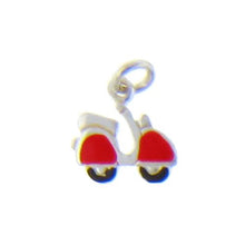 Load image into Gallery viewer, Sterling Silver Enamel, 9.9mm Width by 1.1mm Length by 9.6mm Height, Moped Charm. Quantity Per Pack: 4 Pieces.
