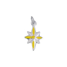 Load image into Gallery viewer, Sterling Silver Enamel, 12.0mm Width by 1.6mm Length by 19.7mm Height, Star Charm. Quantity Per Pack: 2 Pieces.
