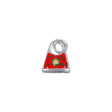 Load image into Gallery viewer, Sterling Silver Enamel, 10.8mm Width by 5.5mm Length by 13.6mm Height, Purse Charm. Quantity Per Pack: 2 Pieces.
