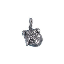 Load image into Gallery viewer, Sterling Silver Oxidized, 13.5mm Width by 7.2mm Length by 15.2mm Height, Bulldog Pendant. Quantity Per Pack: 1 Piece.
