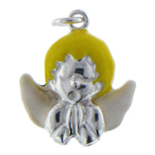 Load image into Gallery viewer, Sterling Silver Enamel, 17.2mm Width by 8.6mm Length by 20.6mm Height, Angel Charm. Quantity Per Pack: 1 Piece.
